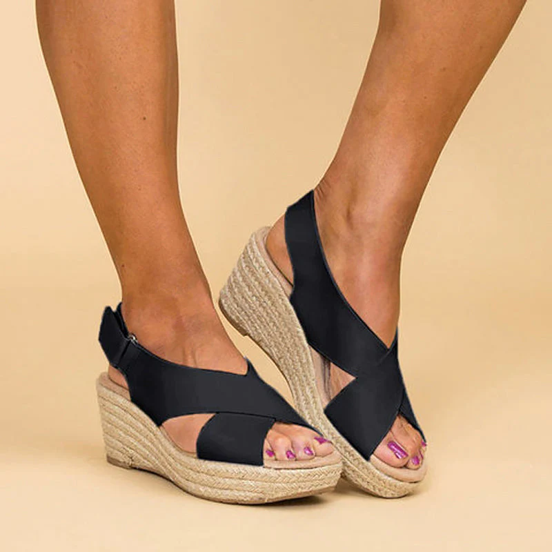 Chloé Montclair Cross-Strap Wedge Sandals