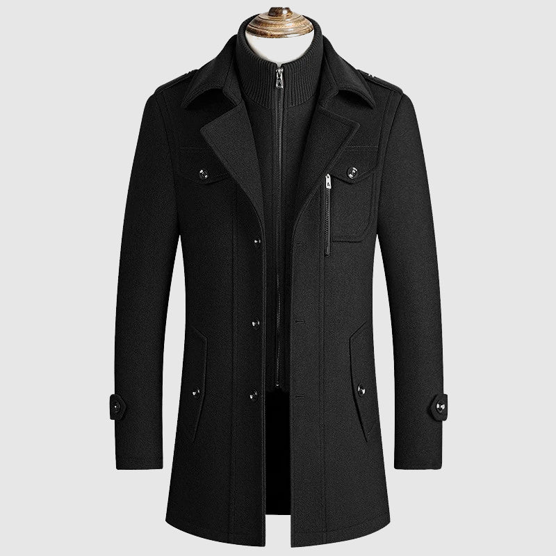 Modern Warm Wool Blend Coat Men - Image 2