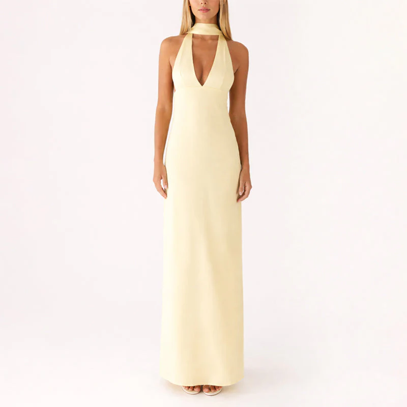 Sofia Amoretti Halter Neck Maxi Dress