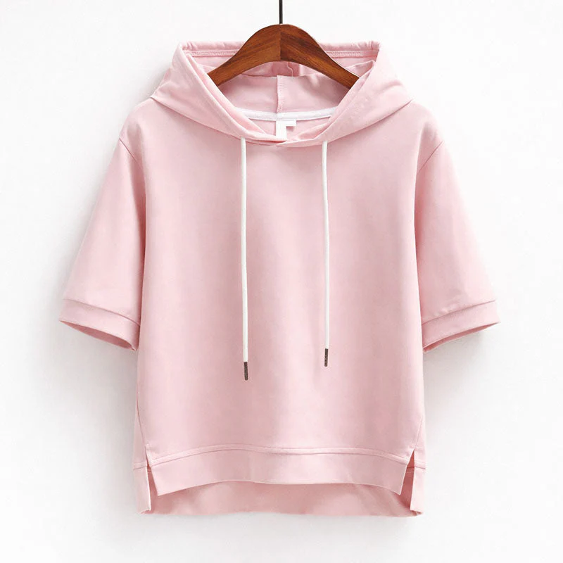 Valentina Rossi Short Sleeve Hooded Pullover